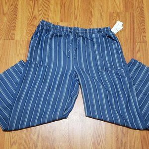 John Paul Richard Blue and White Women's Size XL Striped Pants Cropped NWT